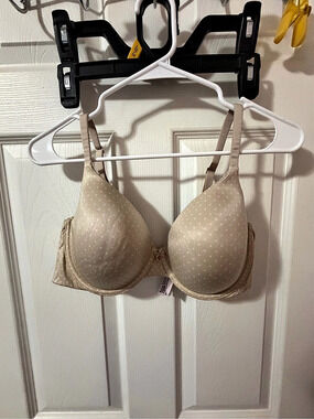 Victoria's Secret Polka Dot Bra in Beige Size 38D